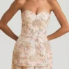 Eliselle Embellished Strapless Corset Mini Dress in Ivory