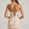 Eliselle Embellished Strapless Corset Mini Dress in Ivory
