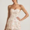 Eliselle Embellished Strapless Corset Mini Dress in Ivory