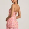 Eliselle Embellished Strapless Corset Mini Dress in Pink