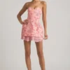 Eliselle Embellished Strapless Corset Mini Dress in Pink