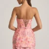Eliselle Embellished Strapless Corset Mini Dress in Pink