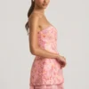 Eliselle Embellished Strapless Corset Mini Dress in Pink