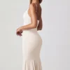 Elowen V-Neck Godet  Midaxi Dress in Ivory