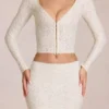 Elowise Lace Mini Skirt in Ivory