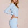 Elowise Lace Mini Skirt in Powder Blue