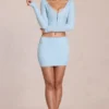 Elowise Lace Mini Skirt in Powder Blue
