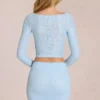 Elowise Lace Mini Skirt in Powder Blue