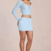 Elowise Lace Mini Skirt in Powder Blue