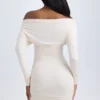 Elsa Modal Off-Shoulder Ruched Mini Dress in Ivory