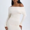 Elsa Modal Off-Shoulder Ruched Mini Dress in Ivory