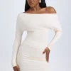 Elsa Modal Off-Shoulder Ruched Mini Dress in Ivory