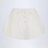 Elsie Tie-Front Cotton-Poplin Shorts in White
