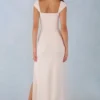 Elva Modal Sweetheart-Neck Cowl-Waist Maxi Dress in Ivory