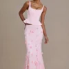 Elvira Premium Satin Lace-Up Corset Top in Baby Pink