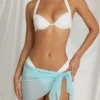 Elvire Side-Tie Sarong in Aqua Blue