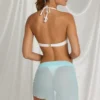 Elvire Side-Tie Sarong in Aqua Blue