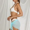 Elvire Side-Tie Sarong in Aqua Blue