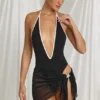 Elvire Side-Tie Sarong in Black