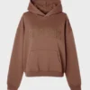 Embroidered Oversized Hoodie in Cocoa
