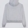Embroidered Oversized Hoodie in Grey Marl