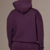 Embroidered Oversized Hoodie in Plum