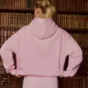 Embroidered Oversized Hoodie in Powder Pink