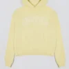 Embroidered Oversized Hoodie in Soft Yellow