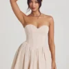 Emeline Corset Tulle Mini Dress in Ivory