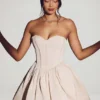 Emeline Corset Tulle Mini Dress in Ivory