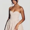 Emeline Corset Tulle Mini Dress in Ivory