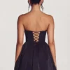 Emeline Corset Tulle Mini Dress in Jet Black