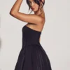 Emeline Corset Tulle Mini Dress in Jet Black
