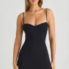 Emmy Modal Sweetheart-Neck A-Line Mini Dress in Black