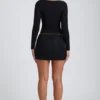 Emry Modal Ruched Long-Sleeve Top in Black