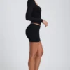 Emry Modal Ruched Long-Sleeve Top in Black