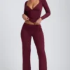 Emry Modal Ruched Long-Sleeve Top in Plum