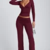 Emry Modal Ruched Long-Sleeve Top in Plum