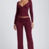 Emry Modal Ruched Long-Sleeve Top in Plum
