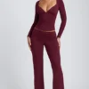 Emry Modal Ruched Long-Sleeve Top in Plum