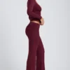 Emry Modal Ruched Long-Sleeve Top in Plum