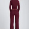 Emry Modal Ruched Long-Sleeve Top in Plum