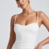 Esme Modal Ruched Layered Tank Top in White
