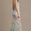 Estella Embellished Tulle Corset Gown in Sage Green