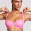 Estelle Vinyl Underwired Bralette in Pink