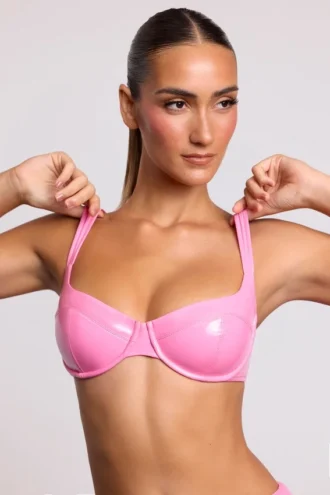 Estelle Vinyl Underwired Bralette in Pink