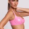 Estelle Vinyl Underwired Bralette in Pink