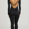 Eulalie Slinky Jersey Bow-Detail Jumpsuit in Black