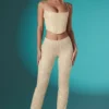Fallon Petite Embellished Lace Low Rise Trousers in Ivory
