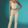 Fallon Petite Embellished Lace Low Rise Trousers in Ivory